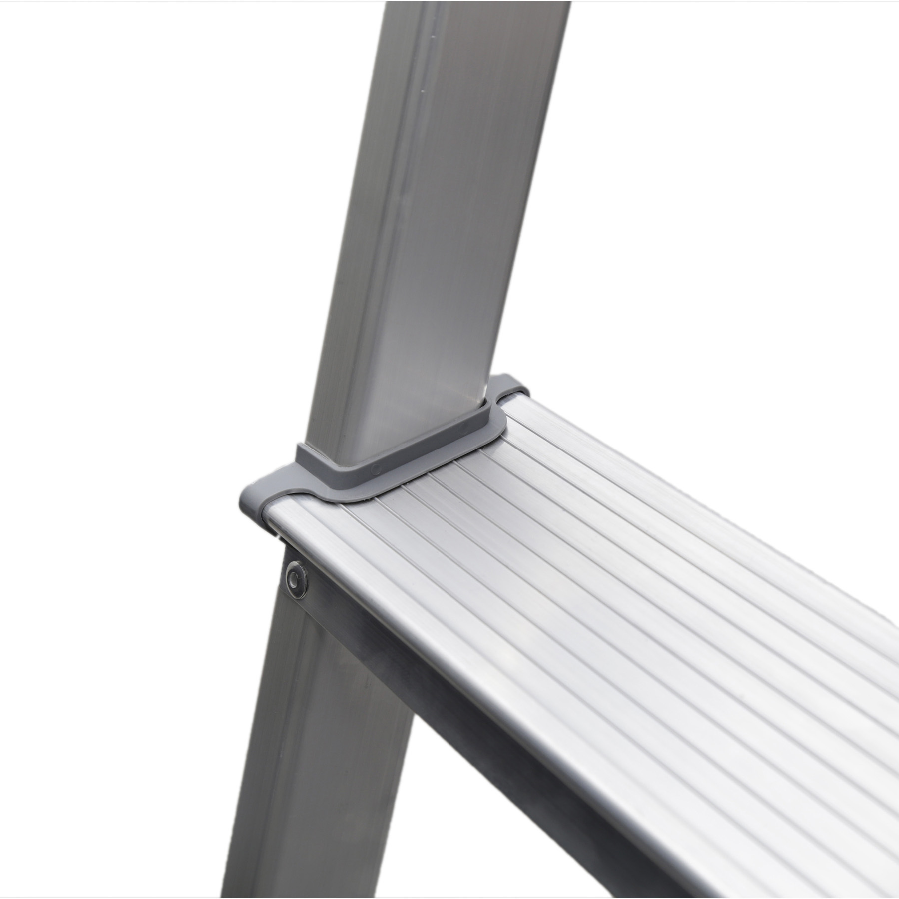 Escada Alumínio 5 Degraus 1,53m 120kg Prata e Vermelho Reisam - Imagem 3