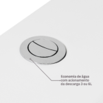 Kit Vaso Sanitário com Caixa Acoplada e Assento Branco Quadrado 3 e 6 litros Like Celite - Imagem 3