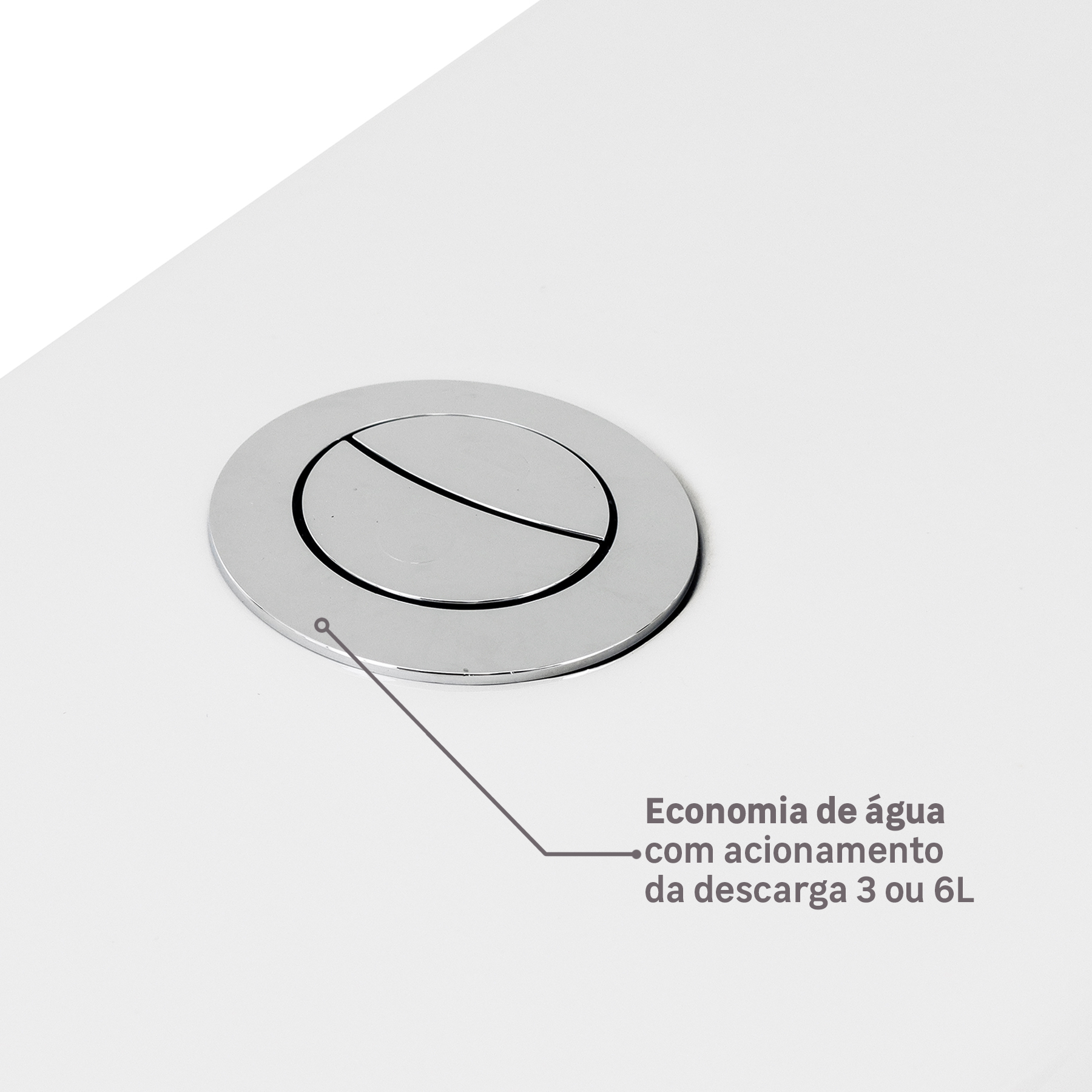 Kit Vaso Sanitário com Caixa Acoplada e Assento Branco Quadrado 3 e 6 litros Like Celite - Imagem 3