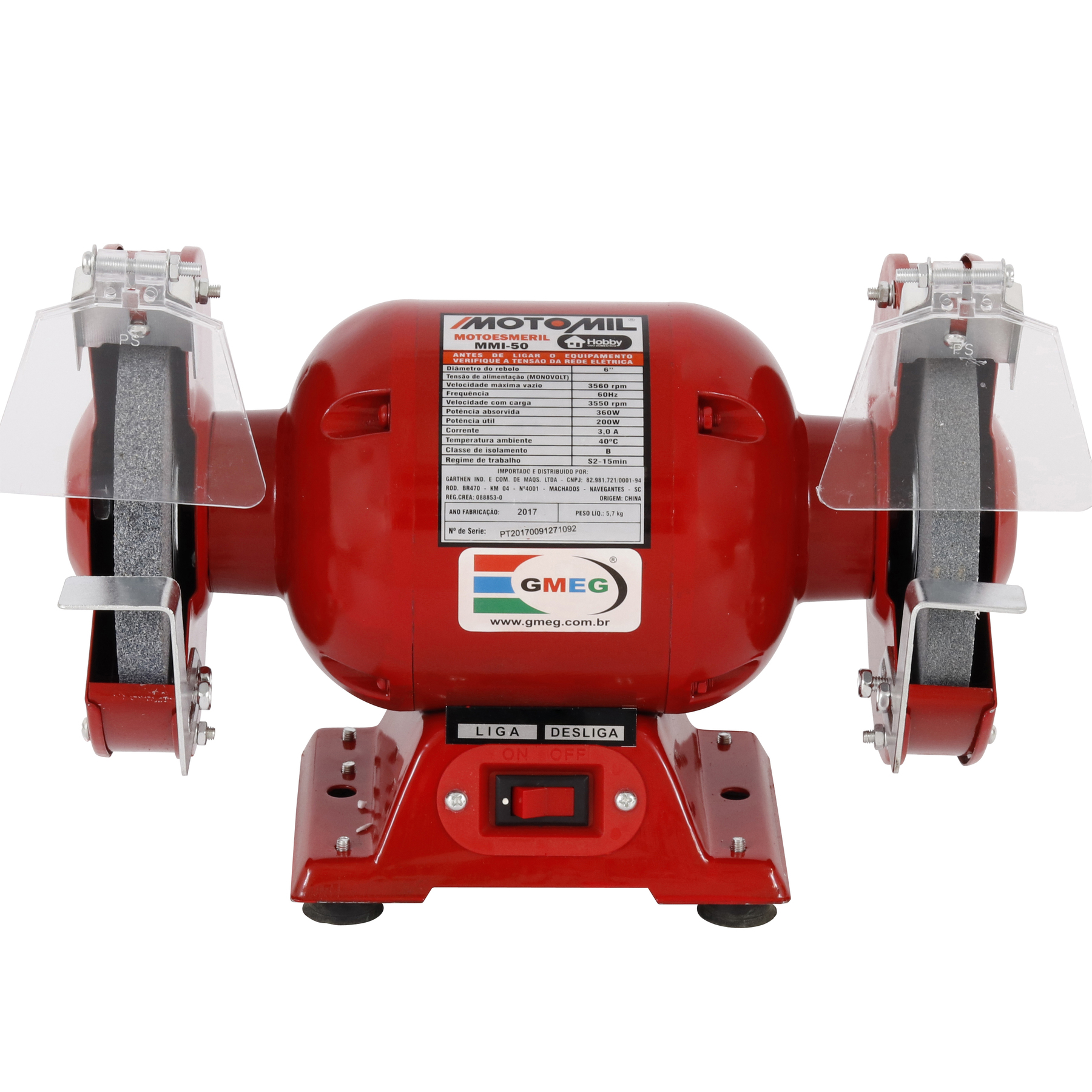 Moto Esmeril 6" 360W MMI-50 127V (110V) Motomil - Imagem 3