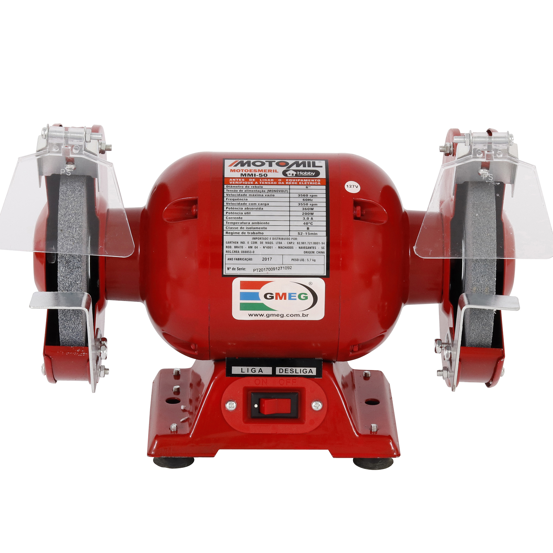 Moto Esmeril 6" 360W MMI-50 220V Motomil - Imagem 3